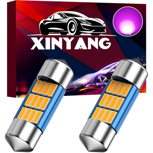 XINYANG 2PCS DE3175 Festoon LED Car Bulb 31mm 1.22in Canbus No Error LED Light Bulb Extremely Bright 12SMD 4014 Chipsets DE3021 LED Lamp for License Plate Dome Map Door Courtesy Lights,Purple - color: Purple, size: DE3175 31mm