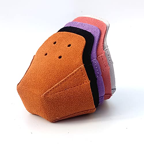 100% Real Cowhide | Toe Cap Guard Protectors | Roller Skate Derby Speed 1 Pair(White) - color: White
