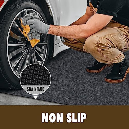 Oil Spill Mat, 29" x 36", Garage Floor Mat Under Car, Waterproof/Durable/Non-Slip TPR Backing, Reusable Absorbent Pad, Charcoal - size: 29" x 36"