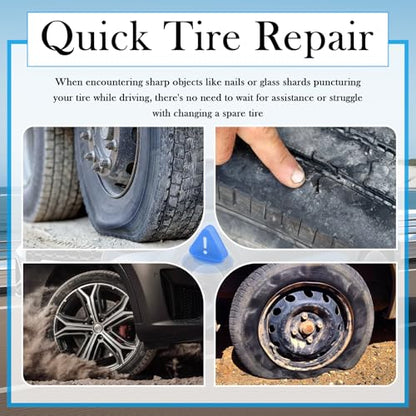 OFBAND 100PCS Tire Repair Rubber Nail Kit with 3 Sizes,Professional Vacuum Tire Plug Kit for Quick Repairs,Self-Service & Self Sealing Screw in Tires Plugs with Screwdriver & Box