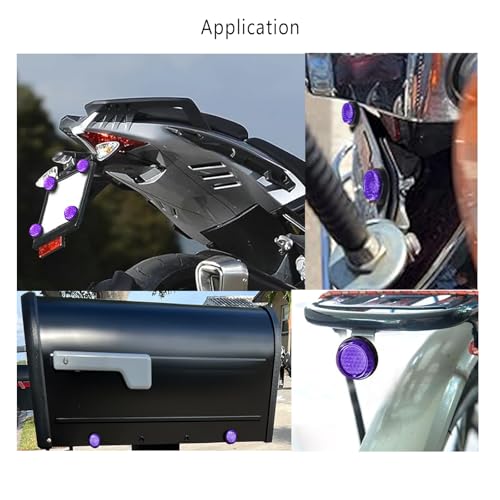 Purple Reflector Motorcycle License Plate Bolts and Nuts - color: Purple