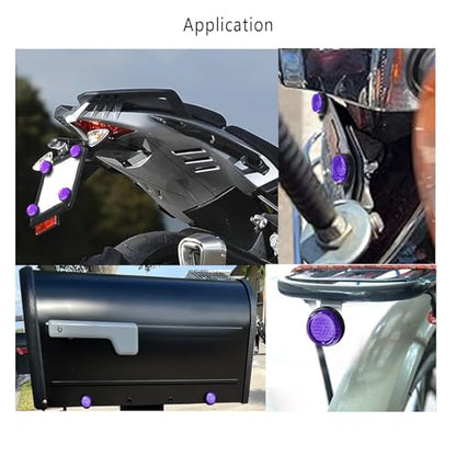 Purple Reflector Motorcycle License Plate Bolts and Nuts - color: Purple