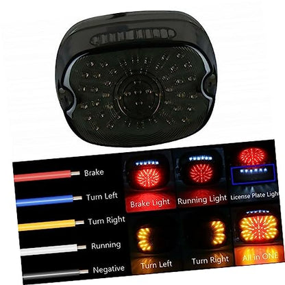 12v Motorcycle Tail Brake Light Turn Signal Function Led Rear Light for Motorcycle Modification and Safety
