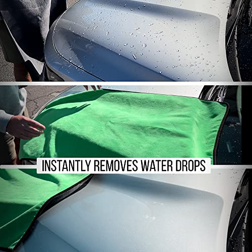 Extra Large Car Drying Towel - 800 GSM Premium Microfiber Drying Towels for Cars - Car Drying Towels Extra Large Super Absorbent, Professional XL Car Towel for Any Vehicle - 40x24, Green - color: Green