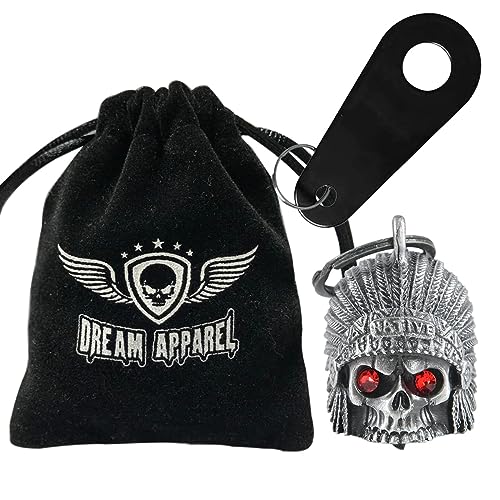Dream Apparel Motorcycle Bell Guardian Angel Drive Away Gremlin, Biker Bell for Men Women Rider Riding, Good Luck Gift - color: Native W/ Red Eyes