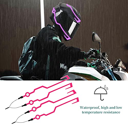 Motorcycle Helmet Light Kit,Waterproof 3 Mode LED Light Night Riding Signal Helmet Light for Motorcycle Bike Helmet,Purple - color: Purple