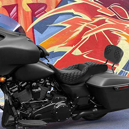 C.C. RIDER Sissy Bar Passenger Backrest Pad For Harley Touring Softail CVO Road Glide Street Glide Road King Electra Glide Softail Street Bob - color: Sissy Bar-Black