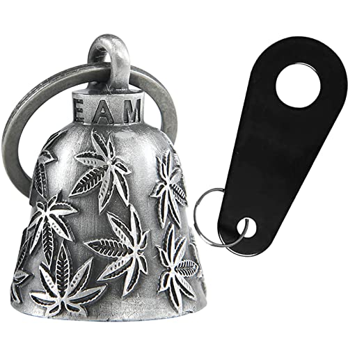 Dream Apparel Motorcycle Bell Guardian Angel Drive Away Gremlin, Biker Bell for Men Women Rider Riding, Good Luck Gift - color: Leaves