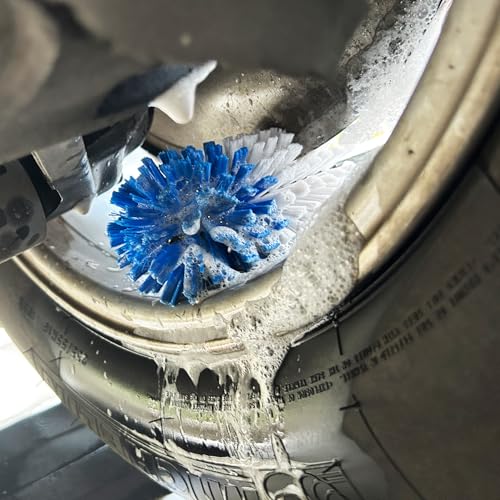 Car Wheel Brush Kit, Soft Drill Wheel Cleaner Brush, Tire Brush, Detailing Brush, and Detailing Pads, No Scratches Car Wheel Cleaning Kit for Wheels, Tires, Rims, Engines, Exhaust(Blue+White, 6 Pack) - color: Blue+white 6 Pk