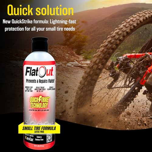 QuickStrike Tire Sealant - Small Tire/Bicycle Formula - NEW Formula - Prevents Flat Tires - Seals Leaks - Contains Kevlar - Tubeless Tire Sealant - 32 Ounce Bottle - size: 1 Pack - 32 Fl Oz