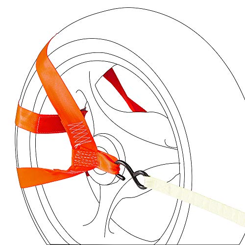 MOTO4U Universal Motorcycle Rear Wheel Tie down Strap in Orange - color: orange