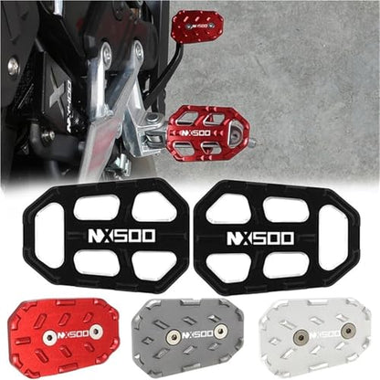Motorcycle Foot Pegs Front Footpegs Footrests Pedal Enlarger Brake Extension for Honda NX500 2023 2024 2025(Foot Pedals Silver) - color: Foot pedals Silver