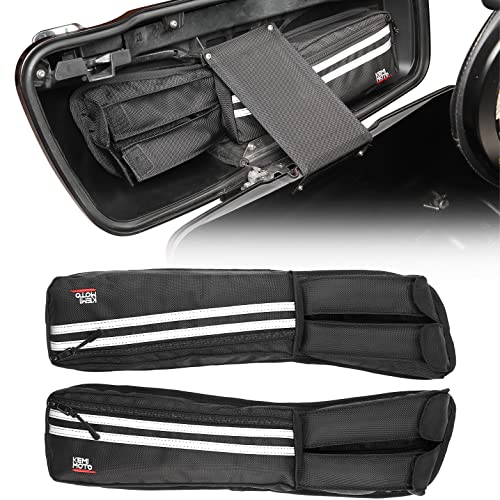 KEMIMOTO Saddlebag Lid Organizers 2 Pack Compatible with 2014-2023 Touring Street Glide Road Glide 2014-2024 Road King FLT FLH Black