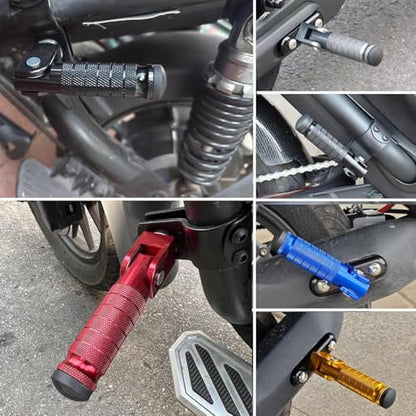 XINGWU M8 Motorcycle Foot Pegs 90 Degree Foldable Footpegs CNC Anti-Skid Footrest Universal for Yamaha Honda Suzuki Aprilia Electric Car Motorbike Mini Bike Dirt Pit Bike Passenger Pedal Purple - color: Purple