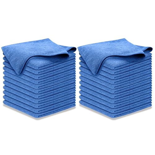 USANOOKS Premium 300GSM Microfiber Cleaning Cloth - 12.5"x12.5" High Performance - 1200 Washes, Ultra Absorbent Microfiber Towels for Cars Undercarriage, Rims & Engine Bay Cleaning - Microfiber Cloth - color: Blue, size: 12.5" x 12.5" (24 pack)