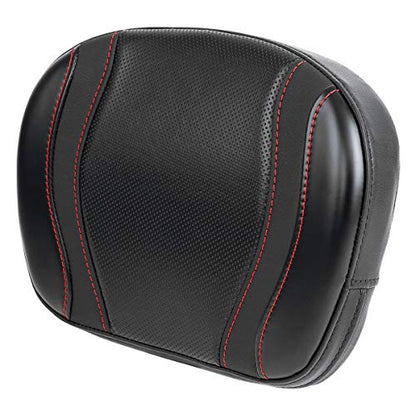 C.C. RIDER Detachable Sissy Bar Backrest Pad Bracket Fits for Harley Touring Road King Street Electra Glide Trike 1997-2020 - color: Red Stitching, size: Style B