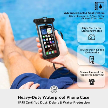 STOVER 5/10/25/30/40/55L Waterproof Dry Bag- Roll-Top Backpack w/Phone Case- Kayaking, Hiking, Camping, Boating- Men/Women - color: 25l Teal (With Phone Case), size: 25L