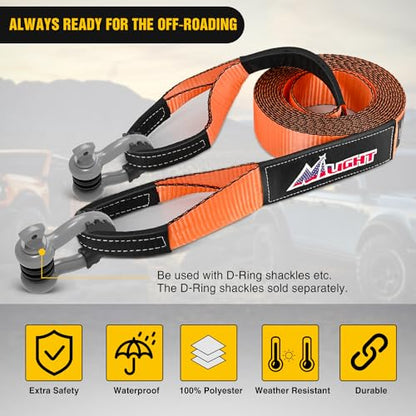 Nilight 3" x 30' Recovery Tow Strap Lab Tested 31,500lbs Break Strength Heavy Duty Off Road Straps with Triple Reinforced Loop Emergency Towing Rope of Mind for SUV, UTV, ATV, Truck, 2 Years Warranty - color: 3in x 30ft Tow Strap