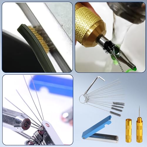 6 Pack Carburetor Cleaner Kit, Torch Tip Dirt Removal Set for Jets Nozzles Orifices, Throttle Body Tools for Chainsaw Motorcycle ATV Carb Welding Stove Shower Head Maintenance - style: 46 Needles & 10 Brushes & 2 Wrenchs & 2 Picks