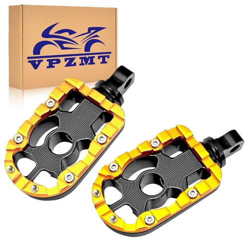 10mm Universal Highway Passenger Foot Pegs Footrests for Harley Touring Electra glide Street glide Road king Road glide/Softail FXST Dyna Sportster (Passenger Floor Boards-GOLD) - color: Passenger Floor Boards-GOLD