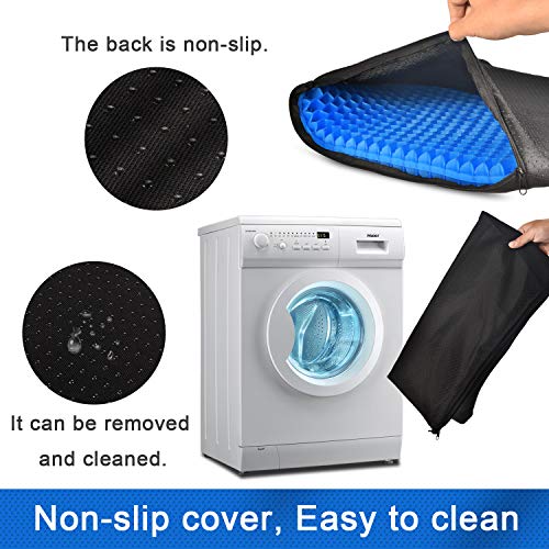 Gel Seat Cushion, Cooling seat Cushion (Super Large & Thick), Breathable Honeycomb Design Absorbs Pressure Points Seat Cushion, Gel Cushion for Office Chair, Home Car seat Cushion for Wheelchair - color: Blue