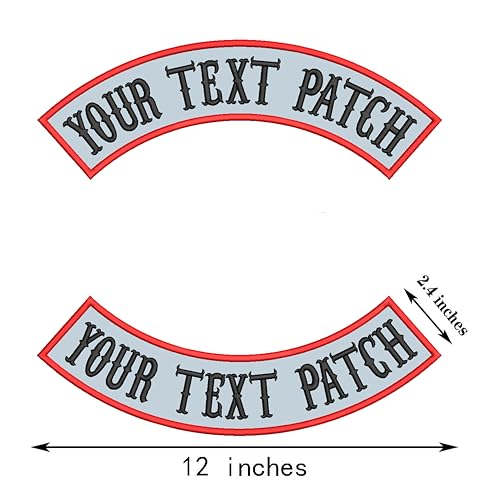 2 Pcs Reflective Material Custom Embroidered Biker Patches, Personalized Embroidery Rocker Patch Rider Motorcycle Patches for Veterans Vest or Jacket (Reflective Material)