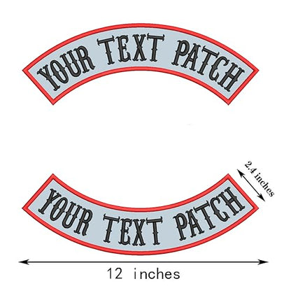 2 Pcs Reflective Material Custom Embroidered Biker Patches, Personalized Embroidery Rocker Patch Rider Motorcycle Patches for Veterans Vest or Jacket (Reflective Material)