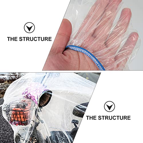 Disposable Waterproof Motorcycle Covers 4-Pack Clear Plastic Bike Protective Covers 78.74X47.24X19.68In Weatherproof Outdoor Dust Rain Protection - size: M