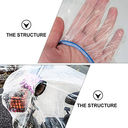 Disposable Waterproof Motorcycle Covers 4-Pack Clear Plastic Bike Protective Covers 78.74X47.24X19.68In Weatherproof Outdoor Dust Rain Protection - size: M