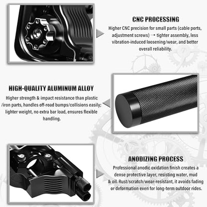 Universal 7/8" Big Twist Throttle Assembly, Dual Push-Pull Cable with Transparent Window for 110-650cc Dirt Pit Bike, Motocross, ATV & Quad, CNC Aluminum Quick Twister Throttle Grip (Black) - color: Black