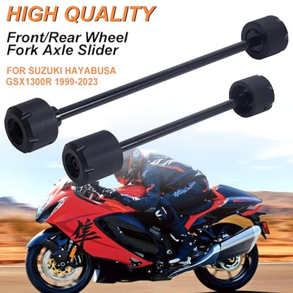 Motorcycle Front/Rear Wheel Fork Axle Slider for SUZUKI Hayabusa GSX-1300R GSXR 1300 1999-2023 Shock Absorber Falling Protection Pad Front Rear Wheel Fork Protector Drop Ball