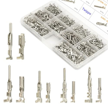 440Pcs Automotive Electrical Pin Connectors Kit 1.5/1.8/2.5/2.8mm Pin Terminals Wire Connector Pins Wiring Harness Pin Kit Crimp Terminal Pins for 22-12 Gauge Plug - color: 440pcs Pin Terminals