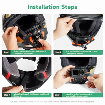 AKASO Motorcycle Helmet Chin Strap Mount for GoPro Hero 13 12 11 10 9, EK7000/EK7000 Pro, Brave 4/4 Pro, Brave 7/7 LE, V50 X, V50 Elite, DJI Osmo Action Cameras