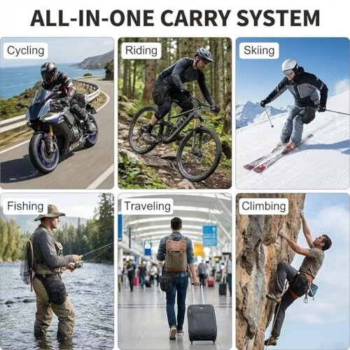 Motorcycle Thigh Bag Tactical Leg Bag Drop Leg Bag for Men Women–Waterproof&Adjustable Leg Strap, Convertible to Leg Fanny Pack or Phone Purse for Outdoor Activities—Complimentary keychain
