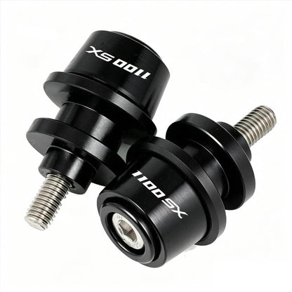 Compatible with Ninja1100SX SE Ninja 1100 SX SE Ninja 1100SX 2025 2026 Motorcycle CNC M8 Swingarm Spools Slider Stand Screws Sliders (Black) - color: Black