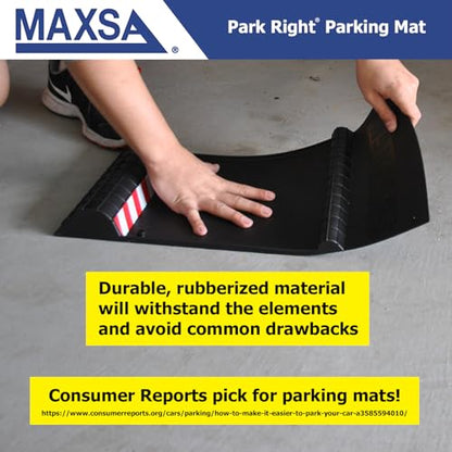Maxsa 37356-2PK Park Right 21" x 11" x 2" Parking Mat, Yellow, Amazon Exclusive - color: Yellow, size: 2-pack