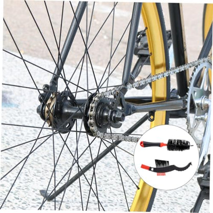 2Pcs Bike Chain Cleaning Brush Non Slip Handle Scrubber Kit for Thorough Bike Chain Maintenance and Care