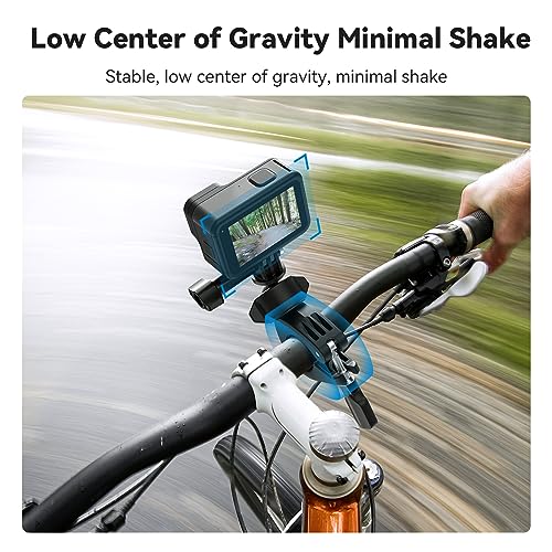 Adaptom Bike Mount+Phone Holder, 360 Rotation Camera Bicycle Motorcycle Rearview Mirror Tube Clamp for GoPro Max Hero 12 11 10 9 8 Insta360 DJI Action Accessories