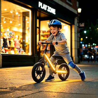 USB Battery Box COB LED Scooter Bike Ambient Light, 8 Lighting Modes, Waterproof No-Wiring Safety Warning Flexible Strip Light for Electric Scooter, Bicycle, Kids Balance Bike - color: Yellow