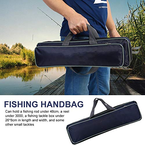 Fishing Lure Box,Portable Fishing Rod Case Carrier with Reel Storage - Travel Tackle Bag Backpack with Adjustable Strap