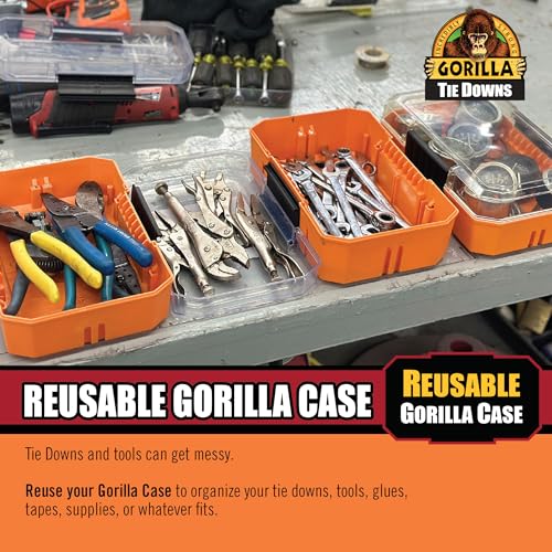 Gorilla Ratchet Tie Down Straps (2Pack) 1.5in x 14ft - 5000lb Break Strength, Heavy Duty Orange Webbing with Gorilla-Grip Handle, Cap Locks & Floating D Rings for Secure Cargo Hauling, Camping, Moving - style: 1.5in x 14ft - 5000lb Break (Pack of 2)