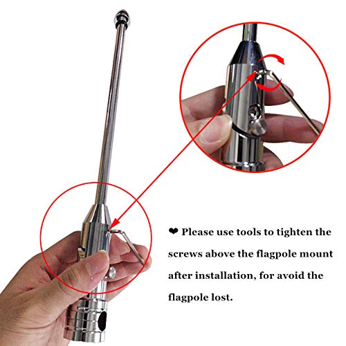 2X Motorcycle Foldable 90° Fag Flagpole Mount Fit for 1/2'' Tubular Luggage Rack For Harley Touring Spring Honda Goldwing etc with American Flag and Punk Skull Flag 6.7'' x 10.2'' Flag - color: US Flag+Punk Skull Flag