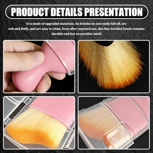 Car Detailing Brushes, Car Cleaning Brush, Auto Interior Soft Bristles Curved Cleaning Brush, Auto Detailing Dusting Tool Universal for Dashboard Air Conditioner Vent Computer (Pink Brown) - color: Pink Brown
