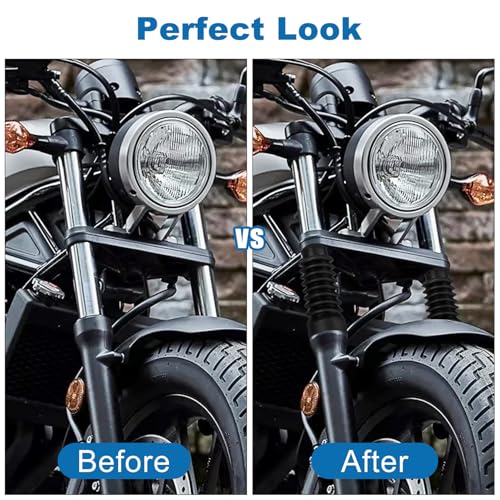 PSLER Front Fork Cover Fork Shock Absorber Cover Fork Boots Gaiters Gators Shock Boots Shock Absorber Tube Slider Cover Gaiters Protector Fit for Rebel CMX300 CMX500 2017 2018 2019 2020 2021 2022 2023