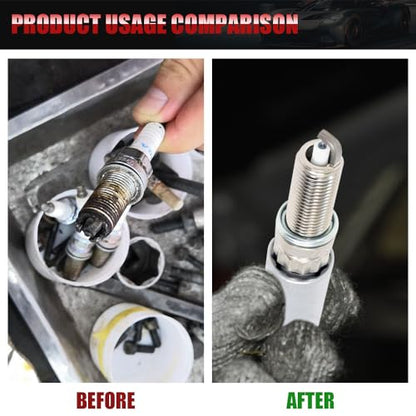 2PCS Spark Plug Socket, 14mm & 16mm Magnetic Swivel Spark Plug Socket, Thin Wall 12 Points 3/8" Drive Spark Plug Removal Tool with 360-degree Rotation, Compatible with Motorcycle, Car, SUV