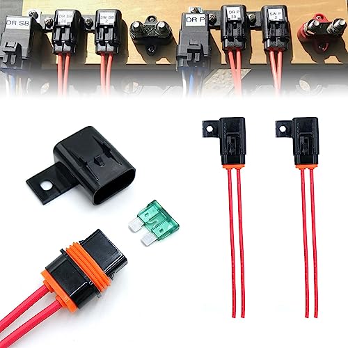 partsPTT IP67 Waterproof in-Line ATO/ATC Blade Fuse Holder 30A with Cover, 12 AWG Wire, Automotive & Marine for Small Boats, Fishing Boats, Speedboats, Outboard Circuits (2 Pack) - style: ATC/ATO