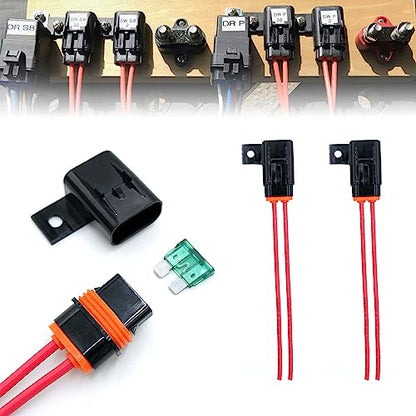 partsPTT IP67 Waterproof in-Line ATO/ATC Blade Fuse Holder 30A with Cover, 12 AWG Wire, Automotive & Marine for Small Boats, Fishing Boats, Speedboats, Outboard Circuits (2 Pack) - style: ATC/ATO