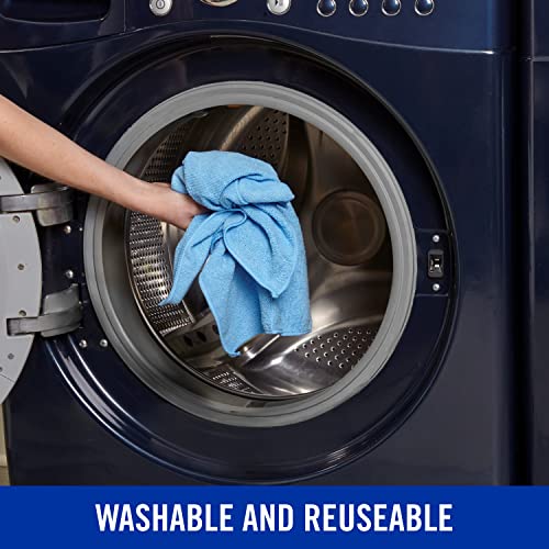 Quickie Microfiber Cleaning Cloth 14 x 14 Inches Blue Pack of 288 Washable and Reusable Ideal for Multi-Surface Indoor/Outdoor Dusting and Polishing - size: 14inch x 14inch (Pack of 12), style: 24 Pack