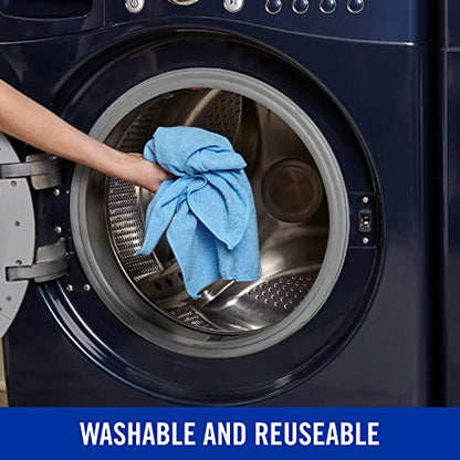 Quickie Microfiber Cleaning Cloth 14 x 14 Inches Blue Pack of 288 Washable and Reusable Ideal for Multi-Surface Indoor/Outdoor Dusting and Polishing - size: 14inch x 14inch (Pack of 12), style: 24 Pack