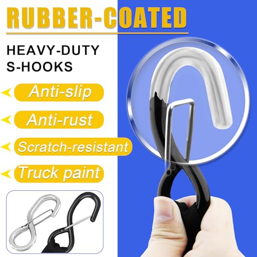 Kayak Tie Down Straps Kit – Bow & Stern Loops, Heavy Duty Ratchet Straps, Anchor Points & Secure Tying Kit for Canoes, Kayaks, Paddleboards, and Watercraft